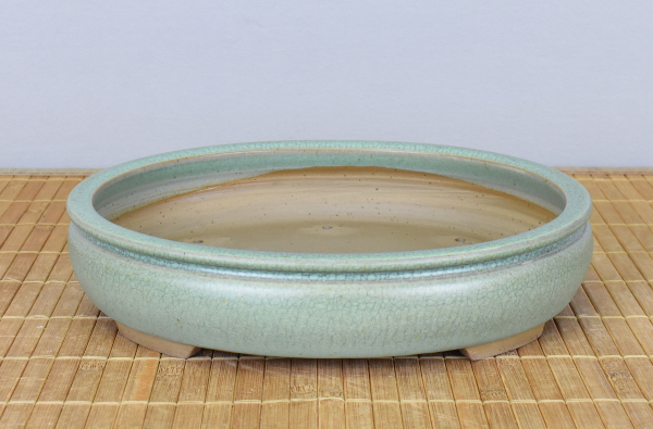 Bonsaischale handgearbeitet oval von Roman Husmann, 25x21x5,5 cm