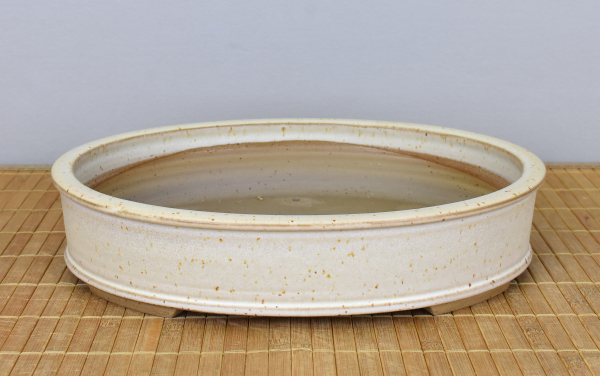 Bonsaischale handgearbeitet oval von Roman Husmann, 30x25x6,5 cm