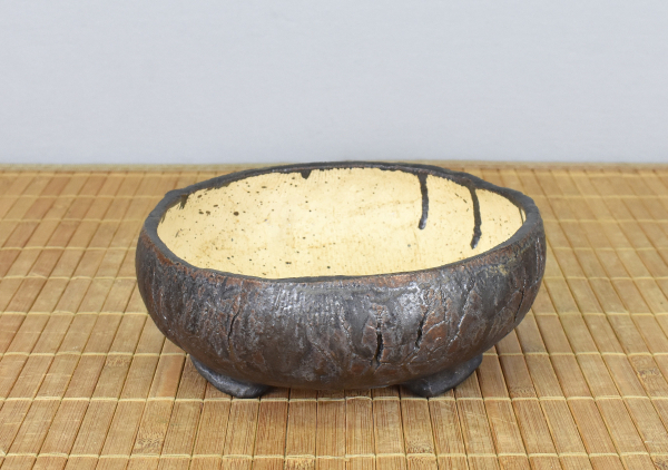 Bonsaischale handgearbeitet rund von Walter Venne, 17x6,5 cm