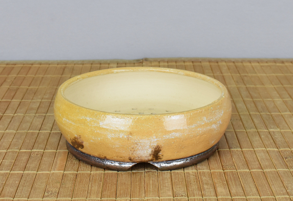 Bonsaischale handgearbeitet rund von Walter Venne, 15,5x5,5 cm