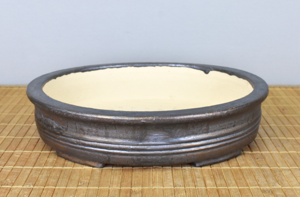 Bonsaischale handgearbeitet oval von Walter Venne, 31x27,5x7,5 cm