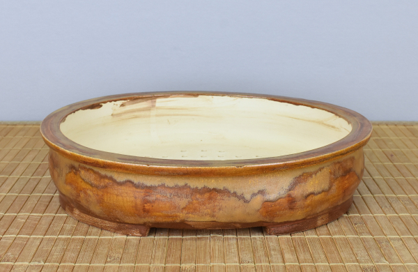 Bonsaischale handgearbeitet oval von Walter Venne, 30,5x27x7 cm