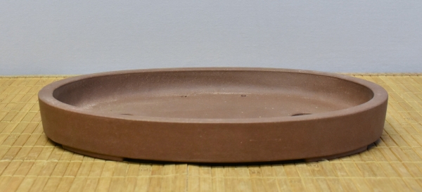 Bonsaischale handgearbeitet oval von Yixing Lotus Pottery, 37x27x5 cm