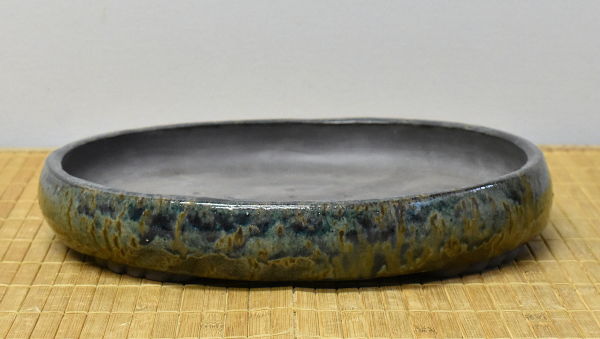 Bonsaischale handgearbeitet oval von Steve Kolb, 28,5x25x5 cm