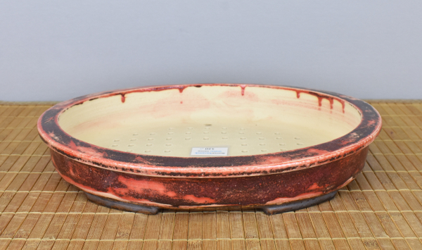 Bonsaischale handgearbeitet oval von Walter Venne, 33,5x30x5,5 cm